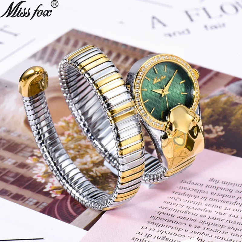 Official brand of free shipping Top-Selling Product Fashion Trendy Unique Diamond Snake BraceletExquisite women's watch