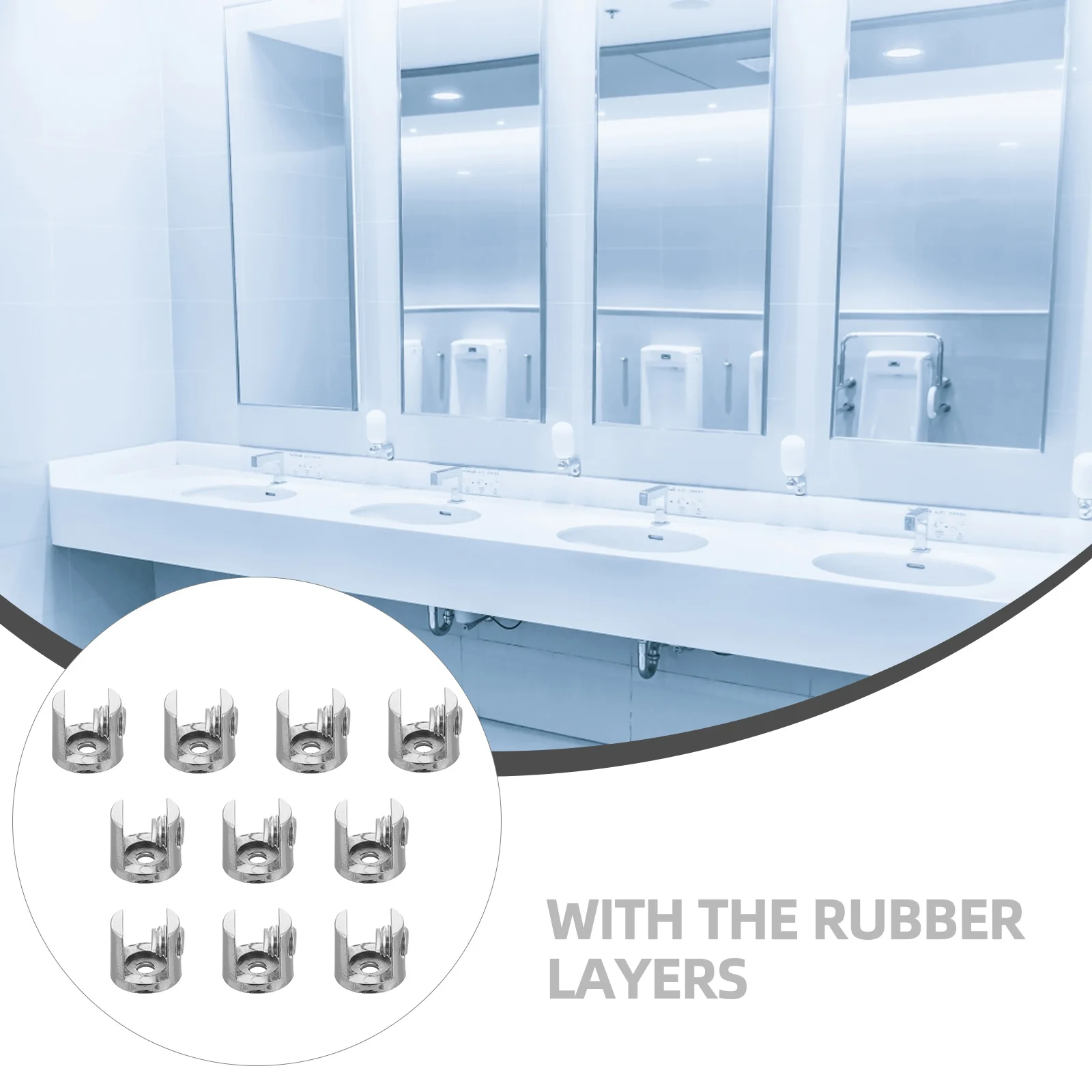 

10 pcs Heavy Duty Glass Clamp Zinc Alloy Mirror Clip Waterproof Heat Resistant Rustproof Solid Base Non Slip Suction for Acrylic