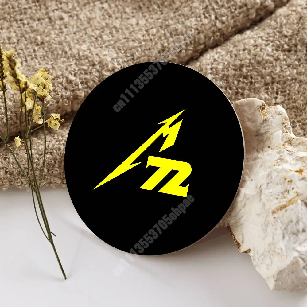 72 Seasons Band M-Metallica Wooden Cup Mat Espresso Whiskey Soda Water Coaster for Dessert Store 6