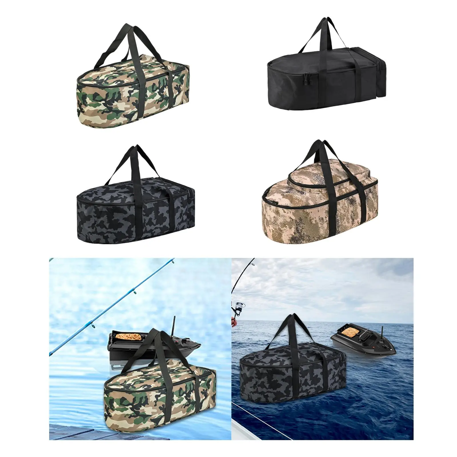 معالجة حقيبة الملحقات حقيبة معدات الصيد لعشاق حقيبة الظهر على شكل قارب