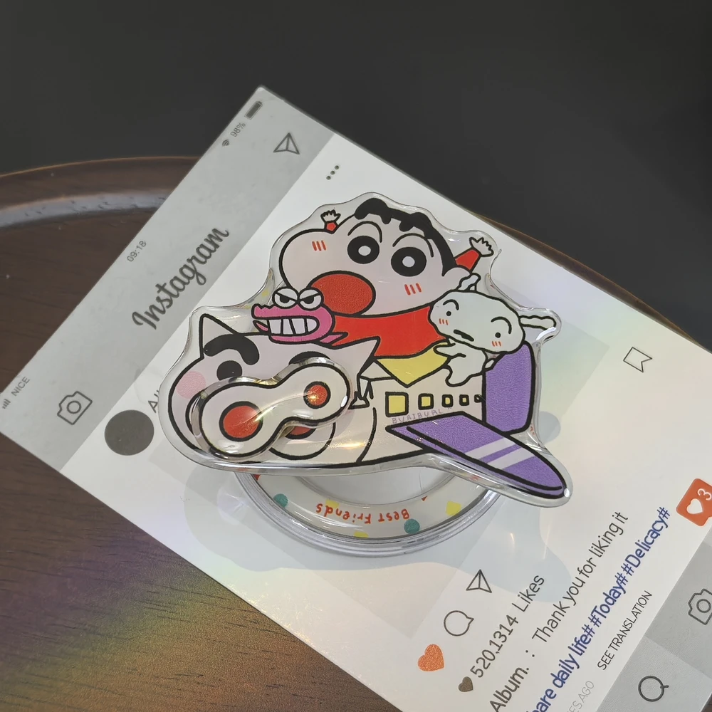 Crayon Shin-chan Niedlicher Magnetischer Handyhalter für Magsafe, Griptok Grip Tok Ständer für iPhone und Samsung, Faltbarer Kabelloser Ladehalter – Detail 8