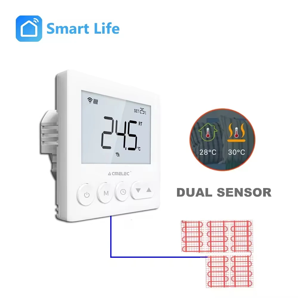 Tuya wifi inteligente termostato de sala de aquecimento de piso 3a 16a controlador de temperatura de aquecimento de piso quente inteligente