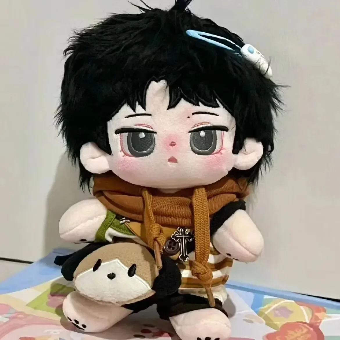 Anime Game Wang Yibo Handsome Cosplay Plush Doll With skeleton Body 20cm Dress Up Clothes Outfit Stuffed Toys Cute Gift MDZS