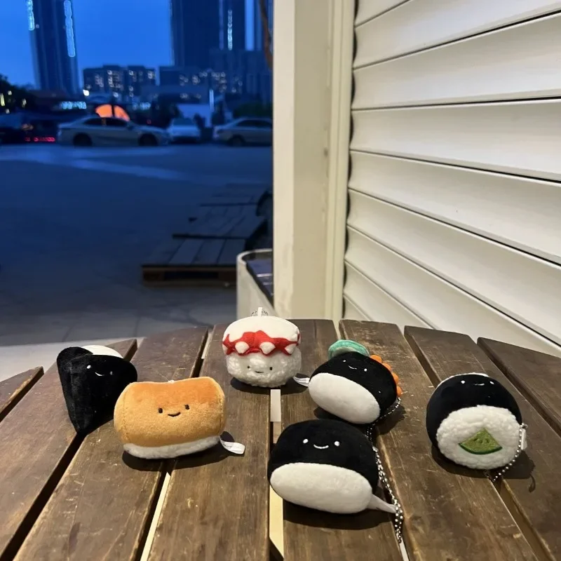 Stuffed Foods Plush Cartoon Cute Sushi Plush Pendant Bean Eye Pendant Girl Heart Super Cute Keychain Brithday Gift for Friend