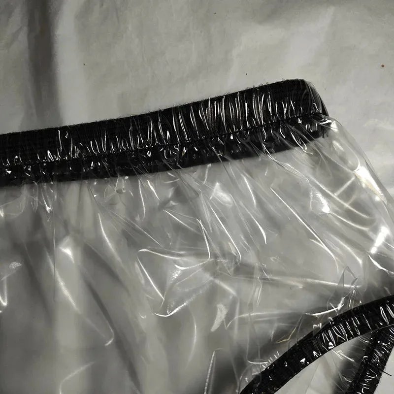 Men EPU Plastic Underpants Transparent Invisible Ultra Thin Soft Women Leak Proof Briefs ABDL Waterproof Couple Erotic Panties