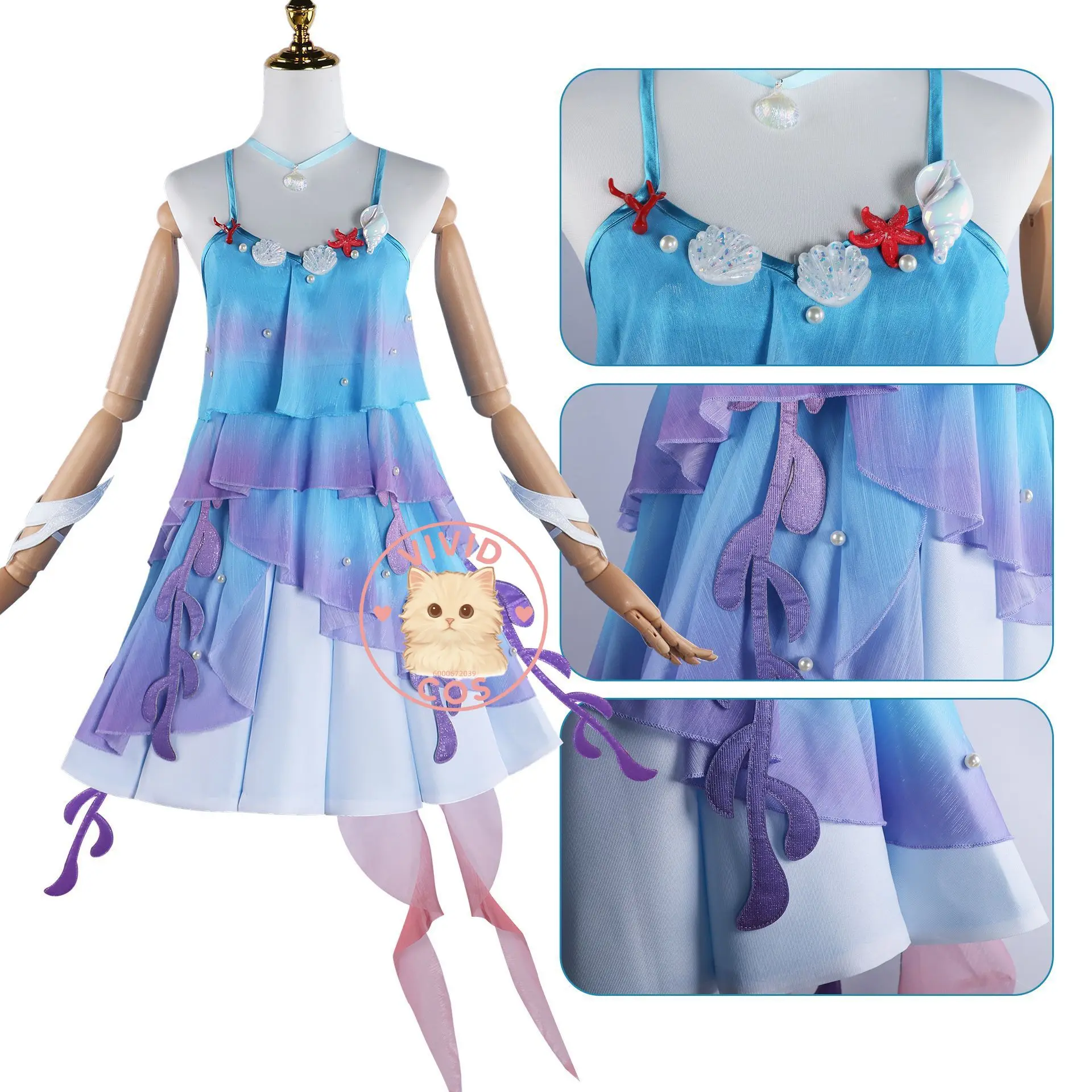 Conjunto de ropa de mujer Honor of Kings Duolia sirena disfraz de Cosplay juegos de estilo Anime trajes de juego completos bidimensionales lindos