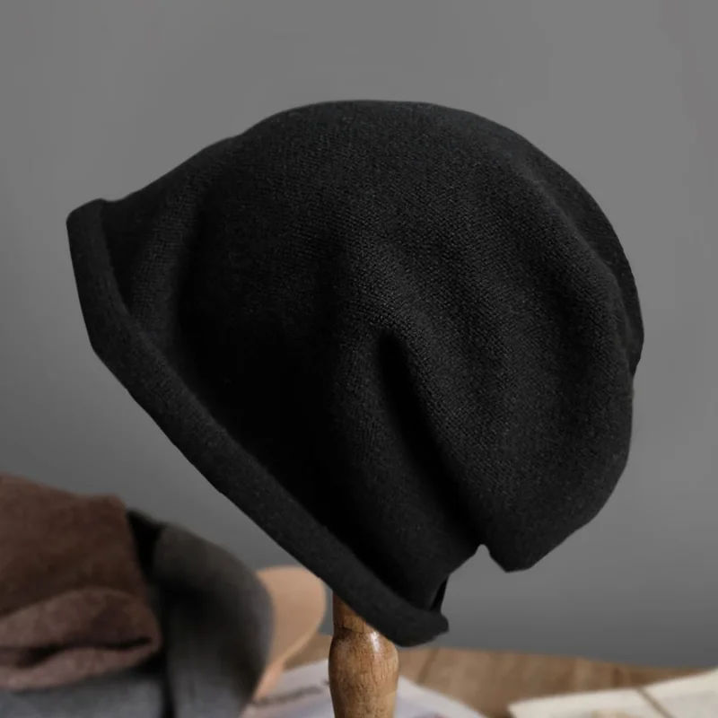 Thickened Version of Cashmere Hip-hop Cold Hat Loose Street Wool Knitted Pile Caps for Men and Women