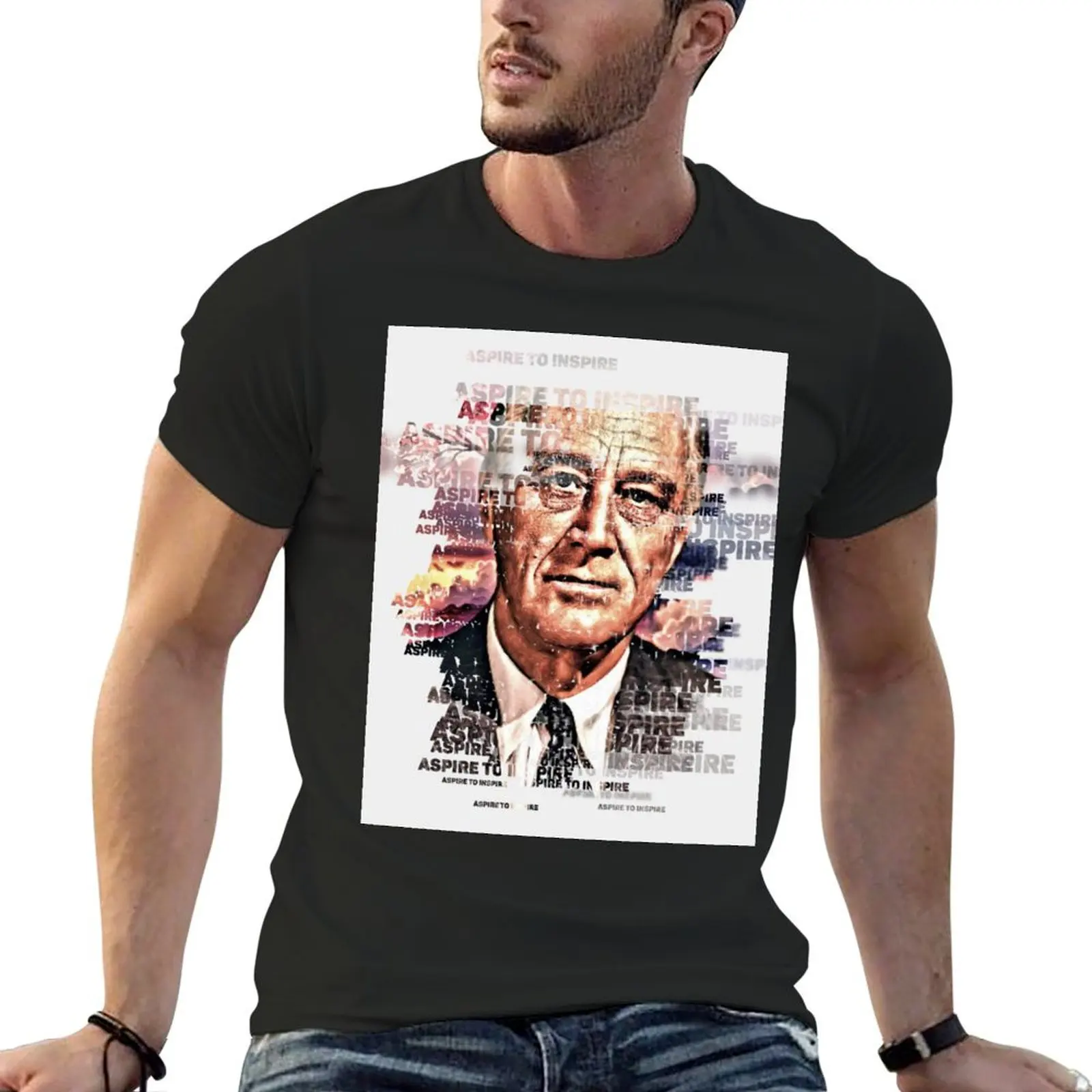 FDR - Aspire to Inspire portrait T-Shirt oversized sweat men workout shirt