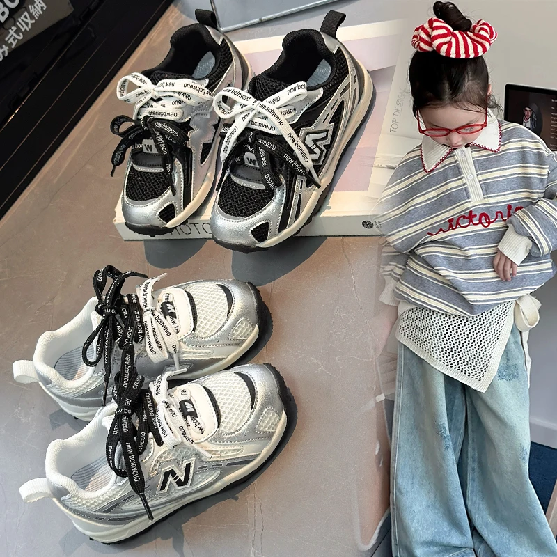

Kids Shoes for Girl New Autumn Children's Running Shoes Fashion Double Tie Breathable Unisex Kids Sports Shoes Rubber Outsole