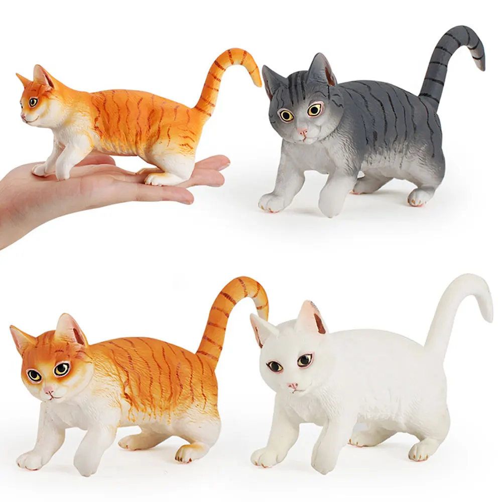 Simulation Animal Model Toy Multiple Cat Designs Action Figure Ginger Cat Static Ornament Children's Toys Craft Gifts HG350