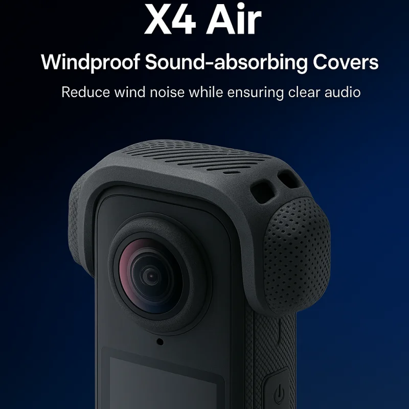 For Insta360 X4 Air Windproof Mic Foam Cover Semi Enclosed Clip Design Fully Hidden Clearer Audio