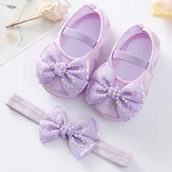 Newborn Baby Girls Shoes Cotton Cute Toddlers Soft Sole Butterfly-knot Princess Shoes Spring Summer First Walkers Birthday Gift