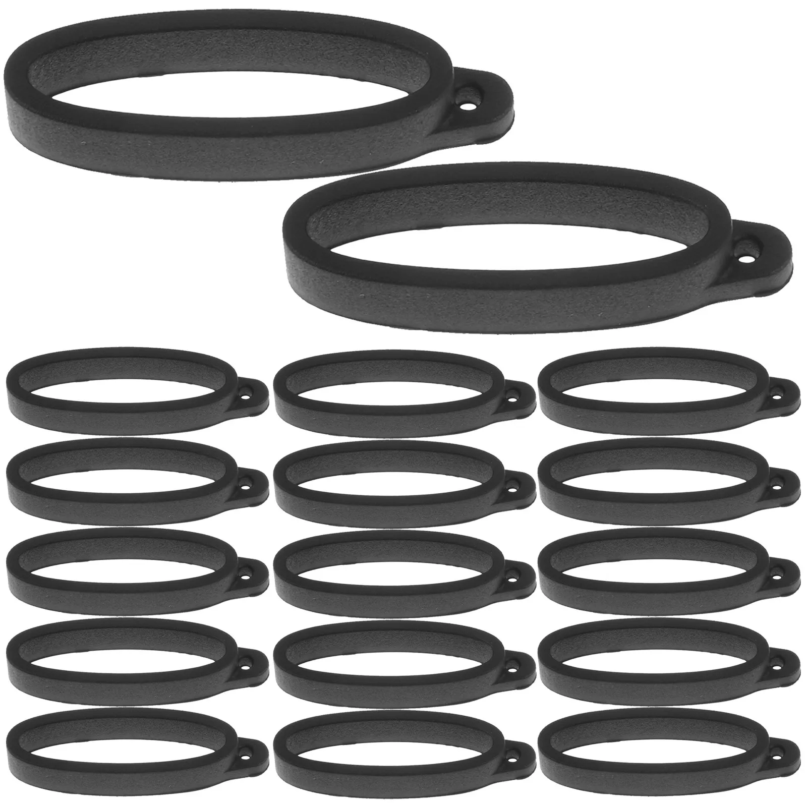 Anneaux suspendus en Silicone de 40mm, 20 pièces, noirs, souples, durables, anti-perte, pour objets, gadgets, accessoires portables pour téléphone portable
