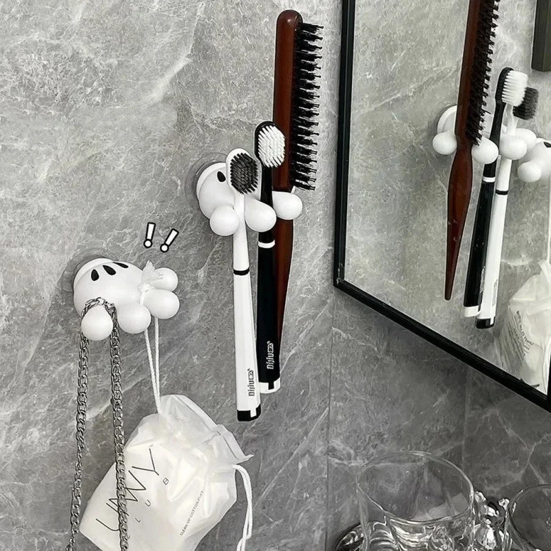 Drill-Free Mickey Mouse Design Bath Accessories: Toothbrush Rack, Towel Hanger & Wire Manager with Strong Suction Cups - view 4