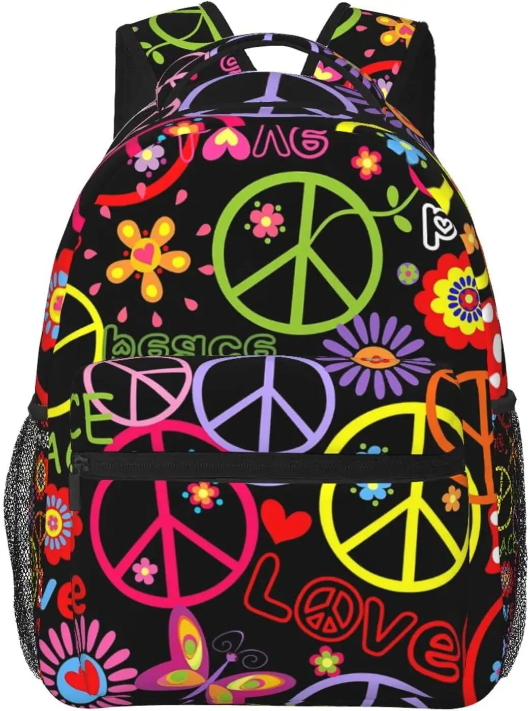 Hippie Peace Mushroom And Floral Stylish Casual Backpack Purse For  Backpacks With Multiple Pockets Computer Daypack For Work