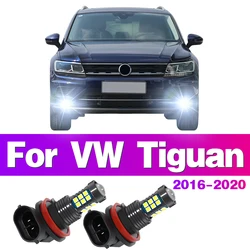 2Pcs LED Car Front Fog Light Lamps Bulb For VW Tiguan MK2 2 2016 2017 2018 2019 2020 Auto Accessory