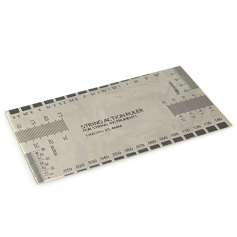 Edelstahl Saitenlineal String Action Gauge Lineal für Gitarre Bass Silber – Detail 3