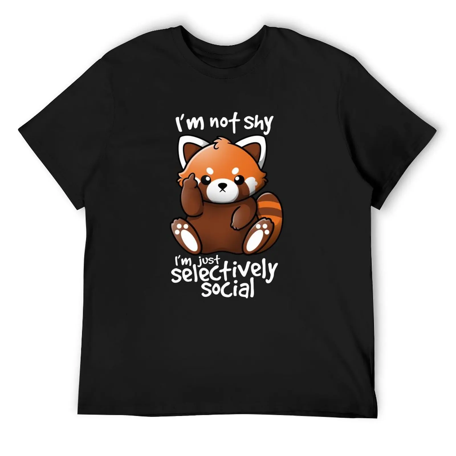 

Shy red panda95 T-Shirt oversizeds graphics vintage graphic tee plain black t shirts men