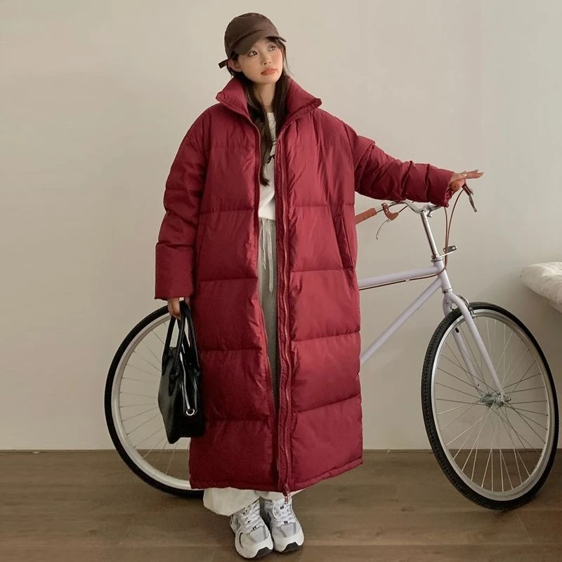 

2025 Autumn Winter Korean Fashion Cotton Coat for Women Loose Windbreaker with Pockets Hot Sale Clothes