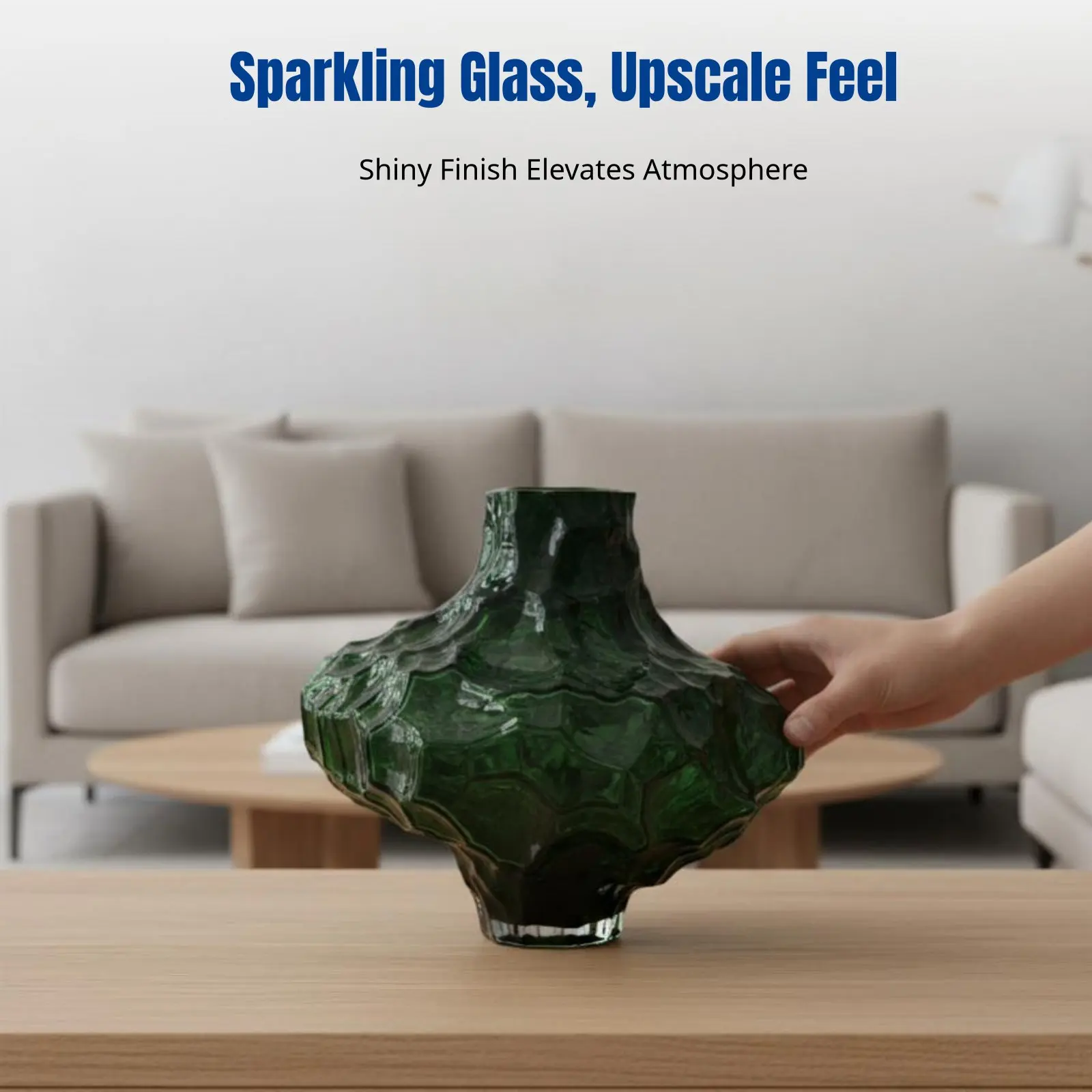 Glass Vase, Irregular Surface, Nordic Minimalist Design, Living Room Home Decor