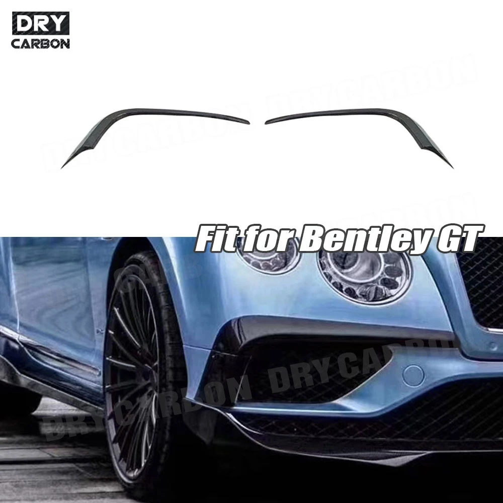 

2Pcs/Set Carbon Fiber Front Bumper Fog Lamp Cover Trims for Bentley Continental 2015-2017 Air Vents Decoration S Style