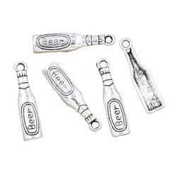 20pcs Charms Beer Bottle 24x6mm Antique Making Pendant fit,Vintage Tibetan Silver color,DIY Handmade Jewelry