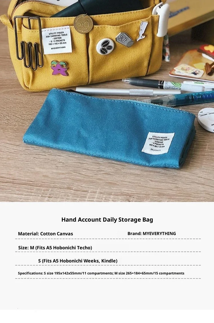 Große Kapazität Canvas Aufbewahrungstasche Einfaches Design für Gymnasiasten Mehrschichtiges Federmäppchen und Tasche für Jungen und Mädchen – Detail 2