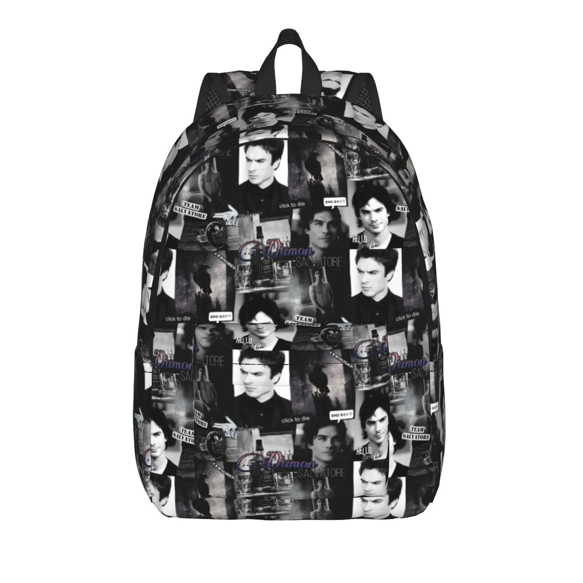 The Vampire Diaries Resuable Movie Backpack Unisex Damon Salvatore Backpacks Streetwear High School Bags Workout Rucksack