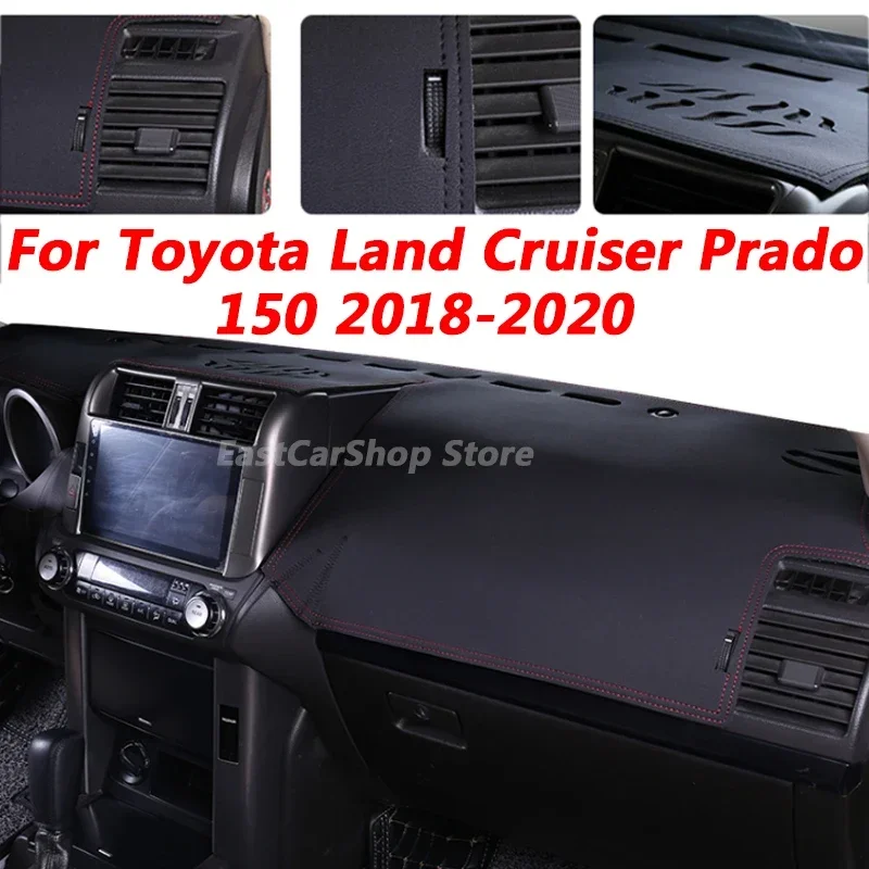 

For Toyota Land Cruiser Prado150 2018-2020 Car Leather Anti-Slip Mat Dashboard Cover Pad Sunshade Protect Interior Decoration