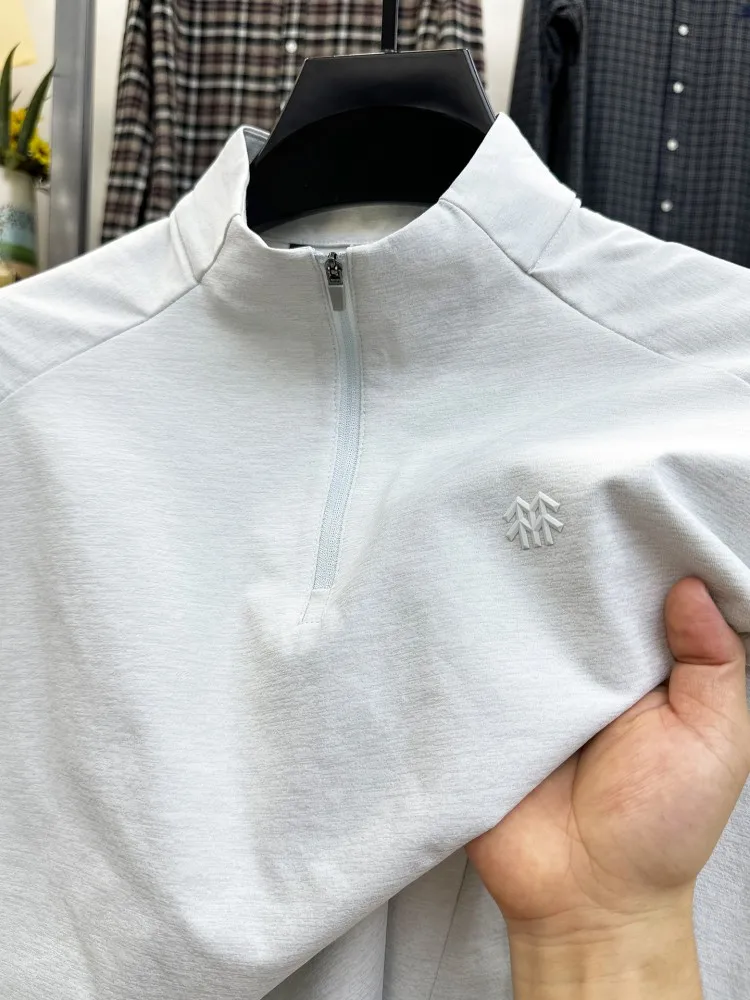 

BOZZ BURY Men's Long Sve T-irt Comfortable Spor Polyester Fiber Breathable Autumn Winter f Zipper Sweatirt