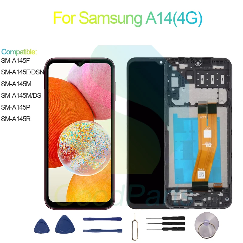 

For Samsung A14 4G Screen Display Replacement 2408*1080 SM-A145F/M/DSN//P/R A14 4G LCD Touch Digitizer Assembly