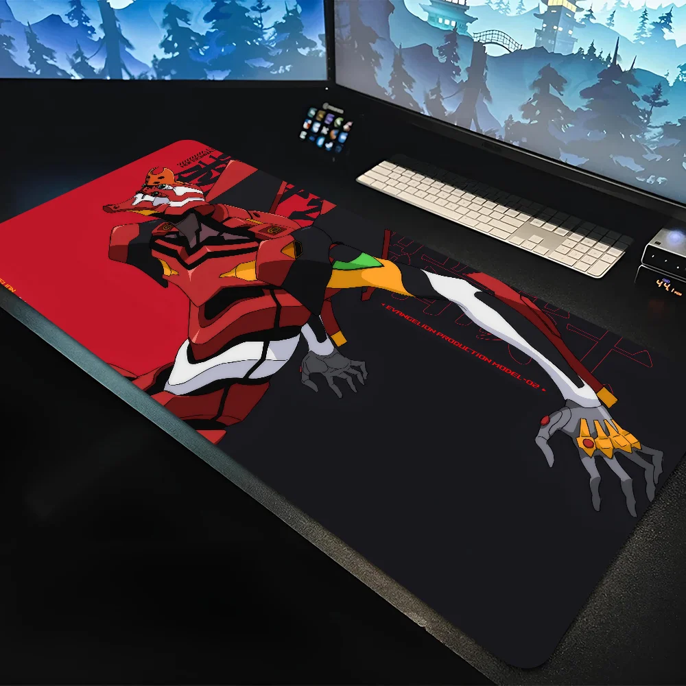 Large Computer Mouse Pad Anime E-Evangeliones Mousepad Mouse Mat Desk Mat With Pad Gaming Accessories Prime Gaming XXL Keyboard