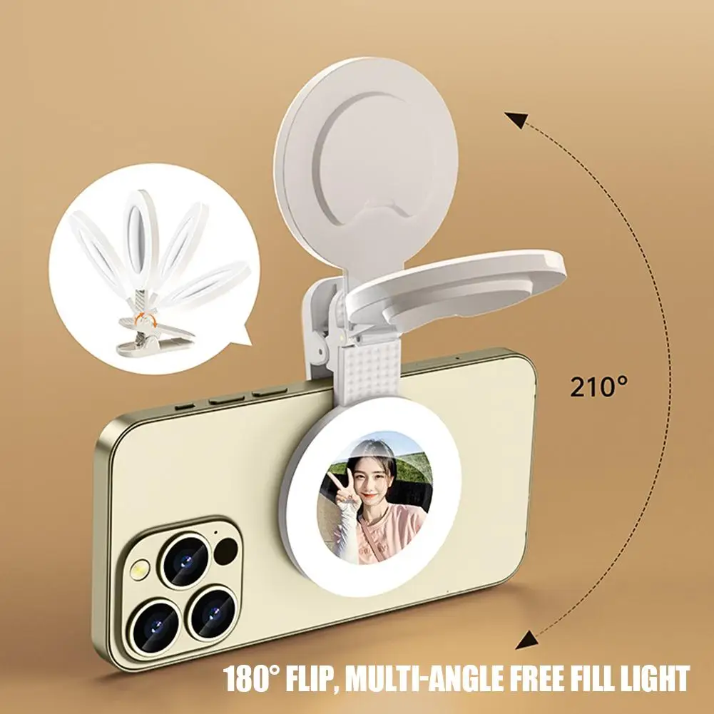 Mobile Phone Back Selfie Mirror Magic Net Red Live Fill Light Convenient Selfie Beauty Two In One Accessories