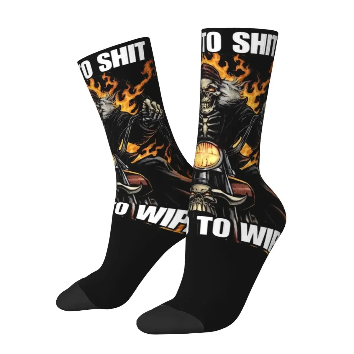 

Retro Funny Born To Shit Forced To Wipe Meme Design Theme Print Socks Accessories All Season Soft Long Socks Breathable