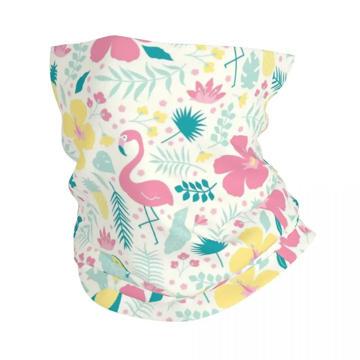 Custom Flamingos Leaves Winter Headband Neck Warmer Men Women Ski Cycling Tube Scarf Tropical pattern Face Bandana Gaiter