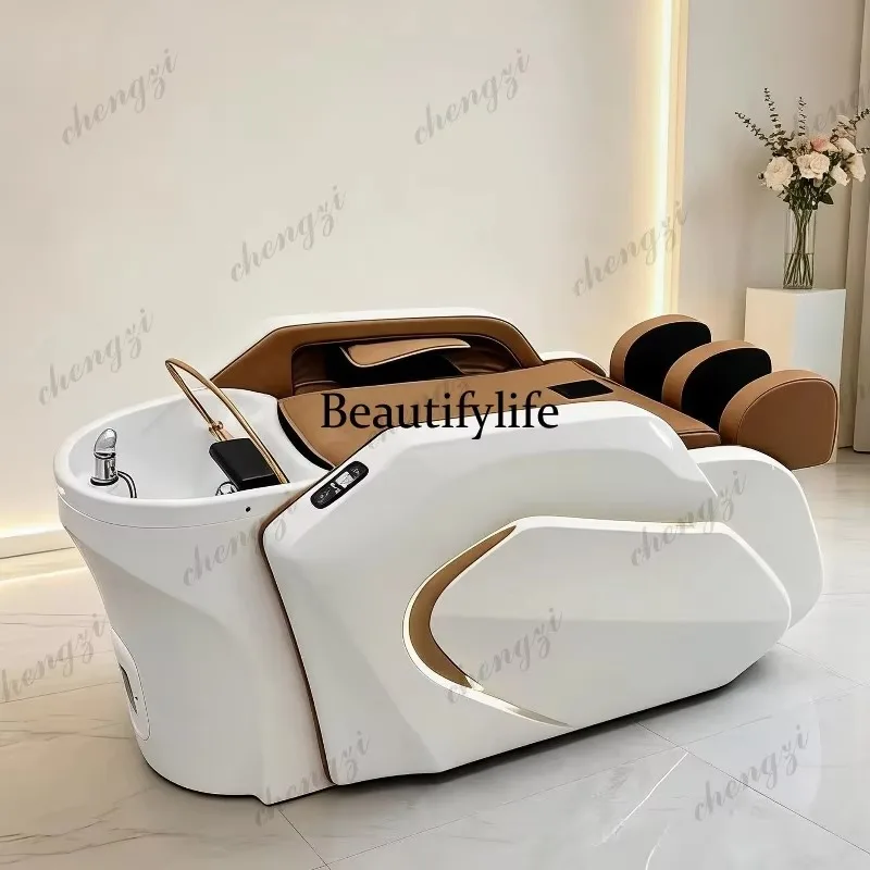 E182 New intelligent electric massage shampoo bed automatic water circulation fumigation head treatment bed