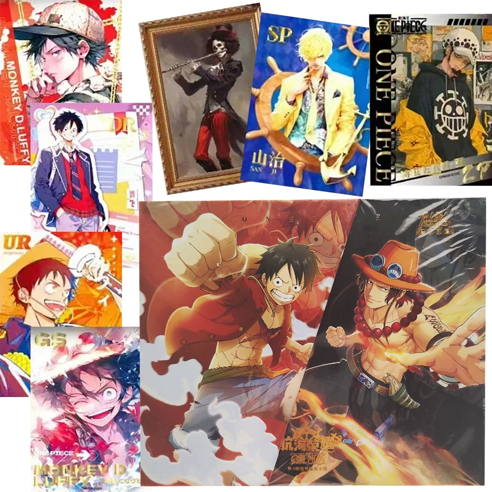 Japanese Classic Anime One Piece Collection Cards Shanks Luffy Cool handsome Urban Art Street Graffiti Cards Kids Hobbies Gifts