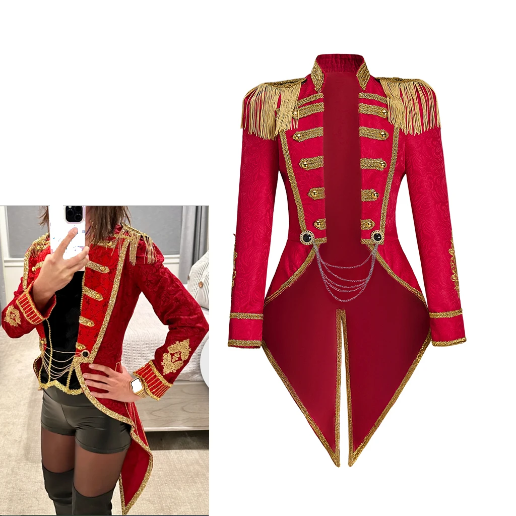 

Ретро королевский военный офицер солдатское пальто красная средневековая униформа куртка женский колониальный Hamilton пальто косплей костюм