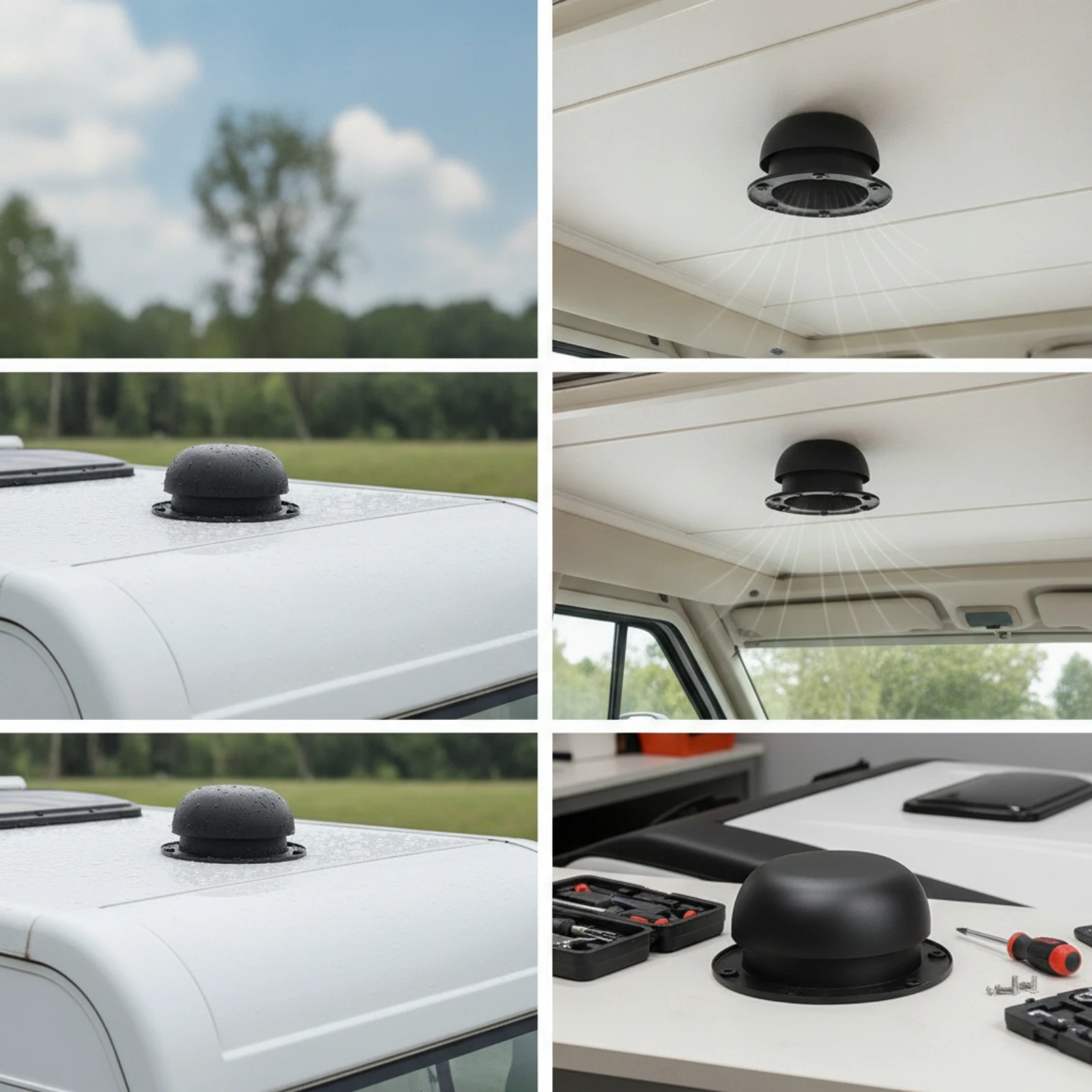 RV Roof Vent Cap Plastic Roof Vent Cap Accessory Sleek Sturdy for Recreational Vehicle Owners