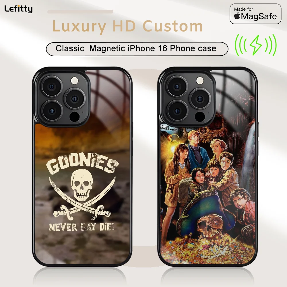 

G-Goonies Phone Case For iPhone 16 15 14 13 12 11 Pro Max Plus Mini Magnetic Magsafe Wireless Charging Cover