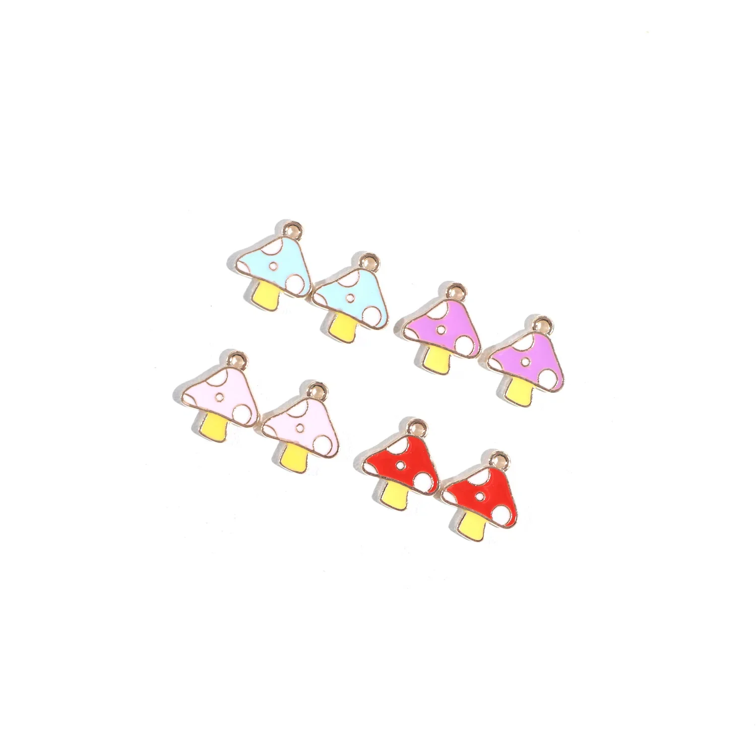 10pcs Mushroom Enamel DIY Charm for Jewelry Making Cute Earring Pendant Bracelet Necklace Charms Handmaking Design Charms