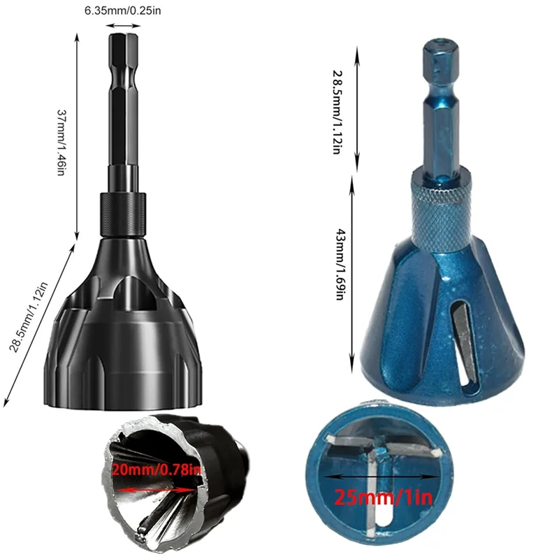 ABPQ-2Pack All Thread Deburring Tool Deburring Chamfering Drill Bit With  Carbide Blade