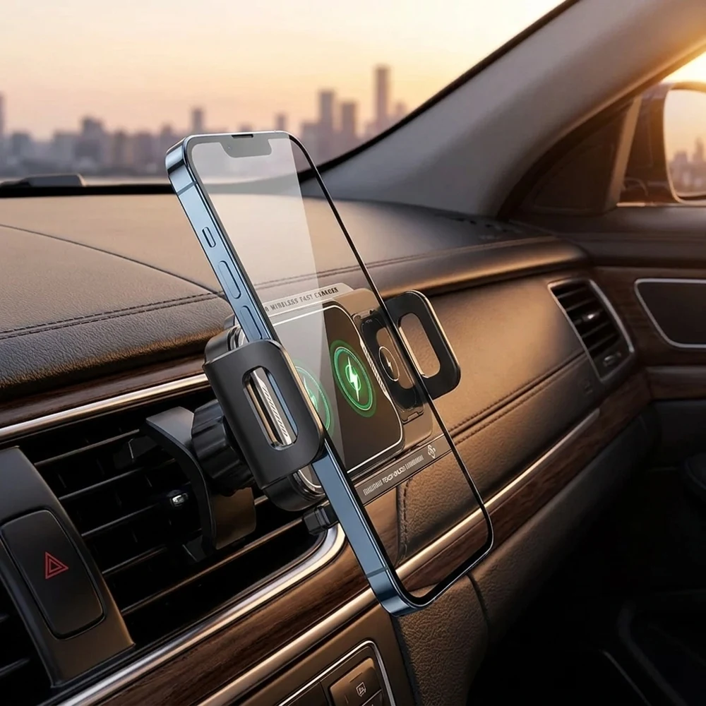 Carregador universal sem fio para carro, suporte para telefone, rotação por indução elétrica inteligente, suporte de carregamento 15w, carregamento rápido aviat