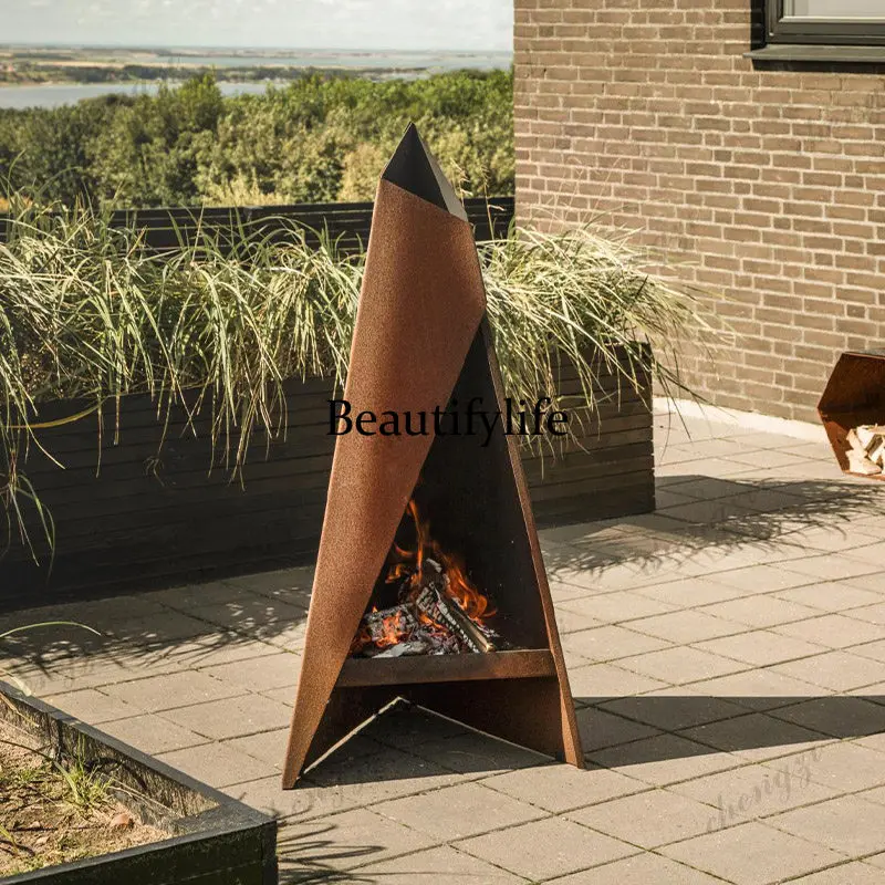 Outdoor wood burning fireplace Household heating stove Villa patio European barbecue grill