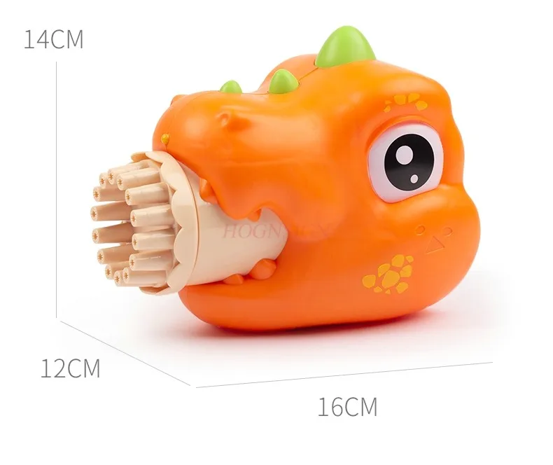 Máquina de bolhas de dinossauro portátil para crianças 2023 nova pistola de bolhas gatling brinquedos populares para meninos e meninas