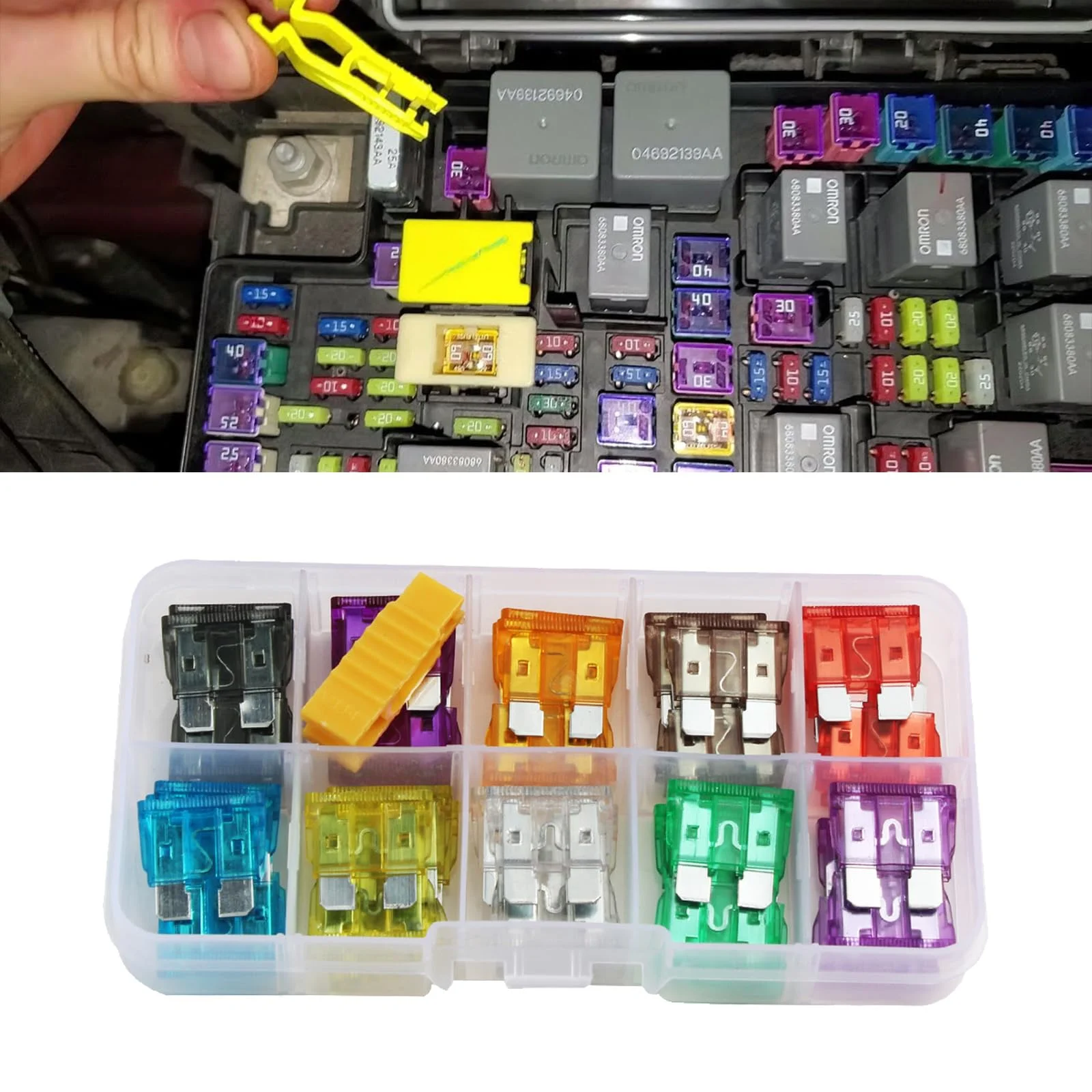 50/100Pcs Profile Medium Size Blade Type Car Fuse Assortment 2 3 5 7.5 10 15 20 25 30 35A Fuse Set Auto Car Truck