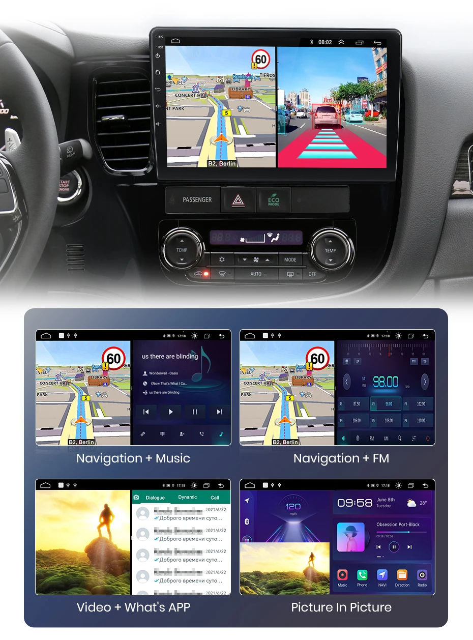Junsun CarPlay Android Auto Autoradio für Mitsubishi Outlander 3 GF0W GG0W 2012–2018 GPS Intelligente Systeme Multimedia Autoradio – Detail 21