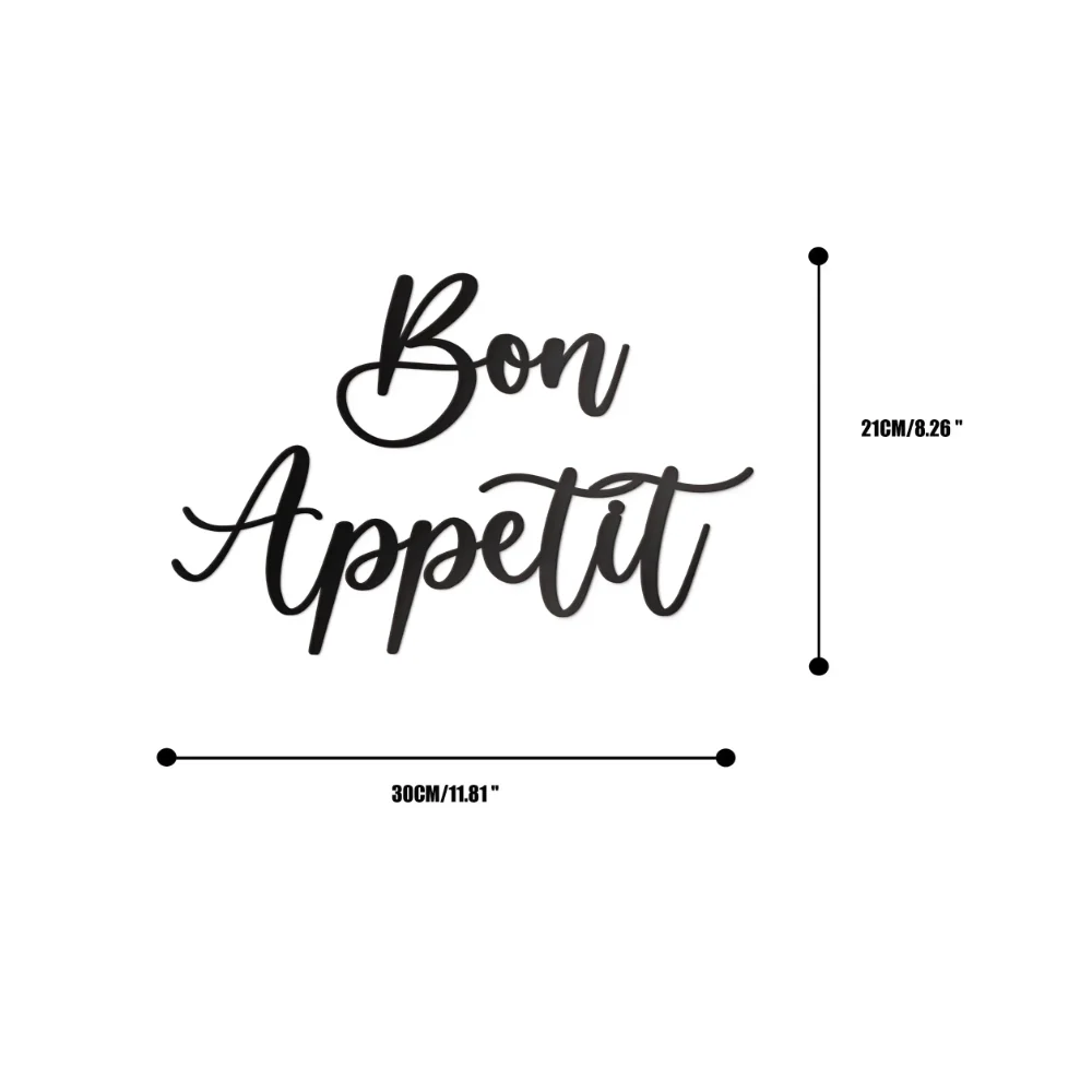 Metal Wall Decor Farmhouse Modern Cute Large Bon Appetit Metal Wall Art for Hanging Kitchen Signs Wall Decor,Wall decoration