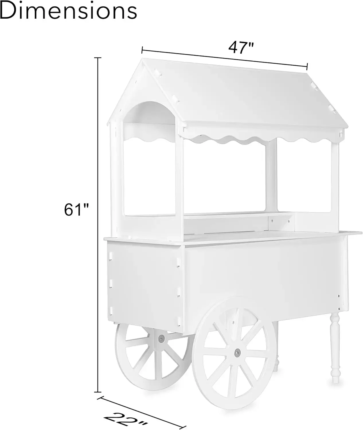 Wooden Candy Cart Display Stand with Wheels Dessert Cake Stand for Birthday Wedding Party Decoration view 3