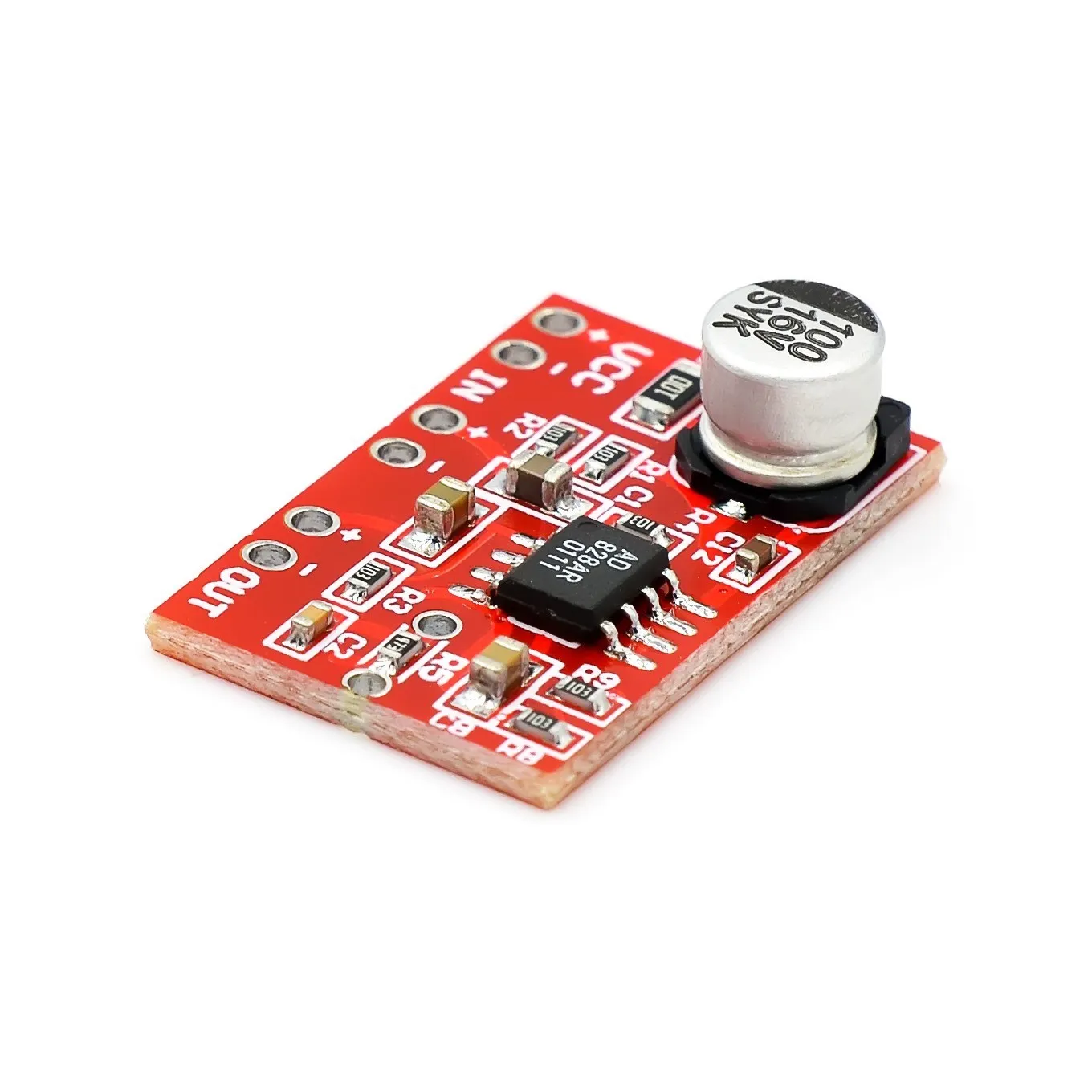 DC 3.8V-15V AD828 Stereo Dynamic Microphone Preamplifier Board MIC Preamp Module Amplifier